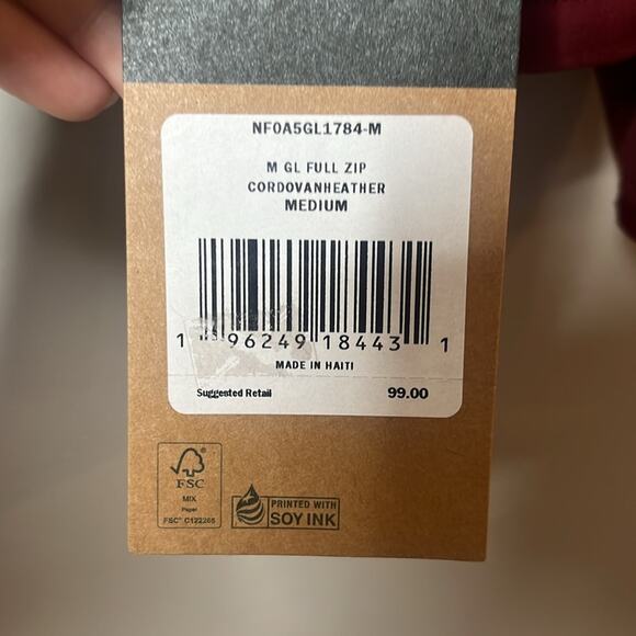 The North Face Gordon Lyons Burgundy Full Zip New Mens Medium - Picture 4 of 5